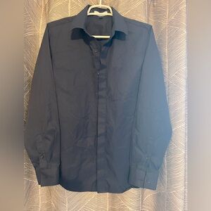 Navy Long Sleeve Button Down Dress Shirt - Men’s Small